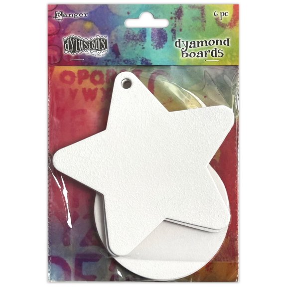 Dyan Reaveley Dylusions Dyamond Boards-Baubles & Stars Large