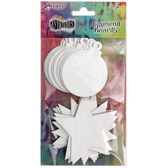 Dyan Reaveley Dylusions Dyamond Boards-Baubles & Stars Small