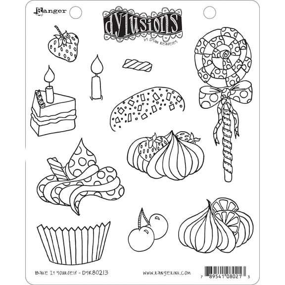 Dyan Reaveley's Dylusions Cling Stamp Collection-Bake It Yourself