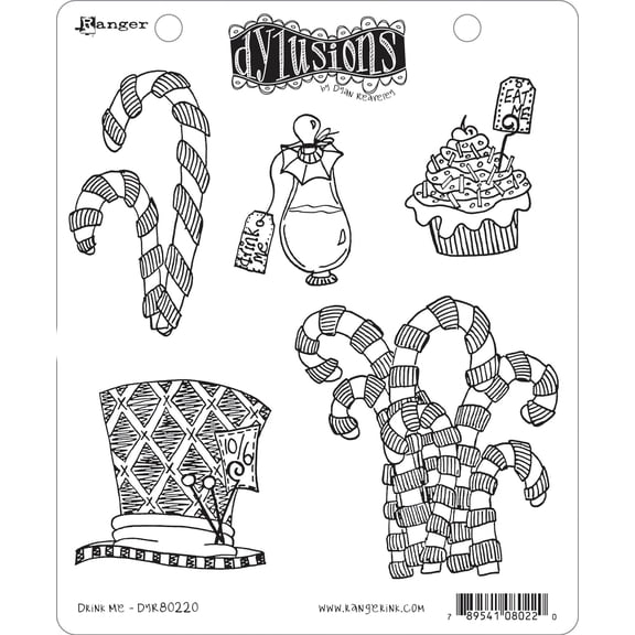 Dyan Reaveley's Dylusions Cling Stamp Collection-Drink Me