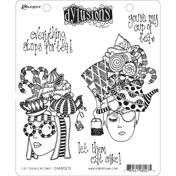 Dyan Reaveley's Dylusions Cling Stamp Collection-Let Them Eat Cake