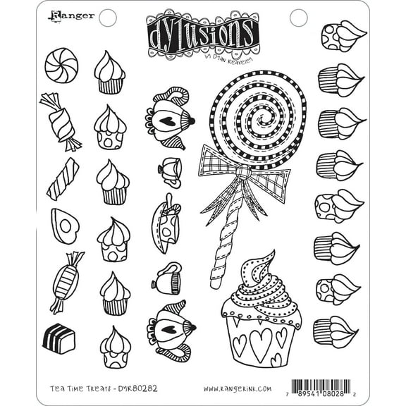 Dyan Reaveley's Dylusions Cling Stamp Collection-Tea Time Treats