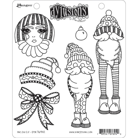 Dyan Reaveley's Dylusions Cling Stamp Collections 8.5"X7"-Any Old Elf