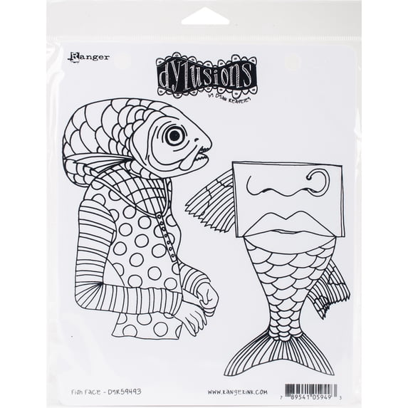 Dyan Reaveley's Dylusions Cling Stamp Collections 8.5"X7"-Fish Face