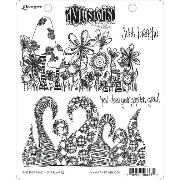 Dyan Reaveley's Dylusions Cling Stamp Collections 8.5"X7"-Just Breathe