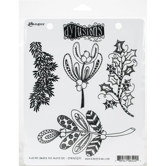 Dyan Reaveley's Dylusions Cling Stamp Collections 8.5"X7"-Kiss Me Under The Mistletoe