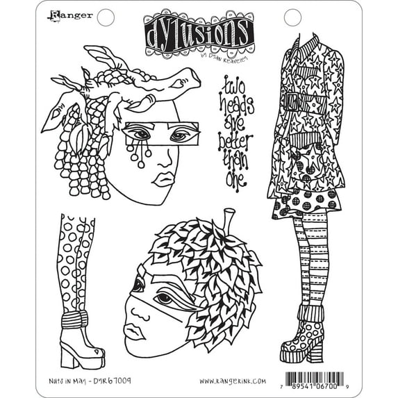Dyan Reaveley's Dylusions Cling Stamp Collections 8.5"X7"-Nuts In May