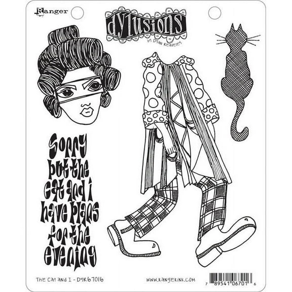 Dyan Reaveley's Dylusions Cling Stamp Collections 8.5"X7"-The Cat & I