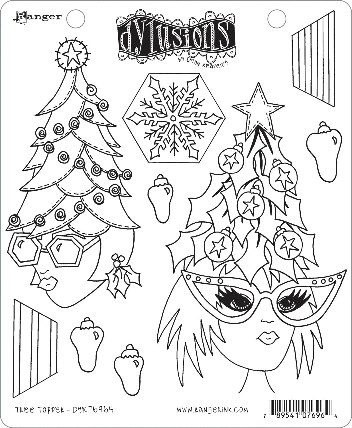 Dyan Reaveley's Dylusions Cling Stamp Collections 8.5"X7"Tree Topper