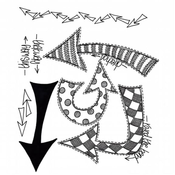 Dyan Reaveley's Dylusions Cling Stamp Collections 8.5"X7"-Which Way Up, Pk 1