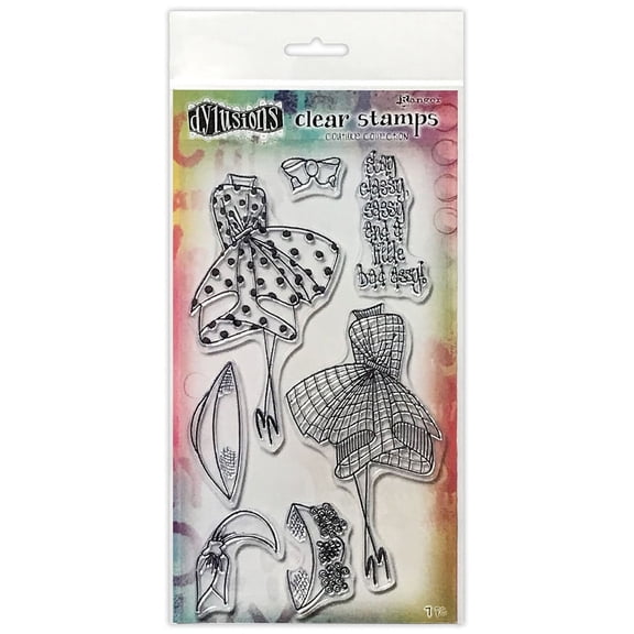 Dyan Reaveley's Dylusions Couture Stamp Set-Walk In The Park, Duo