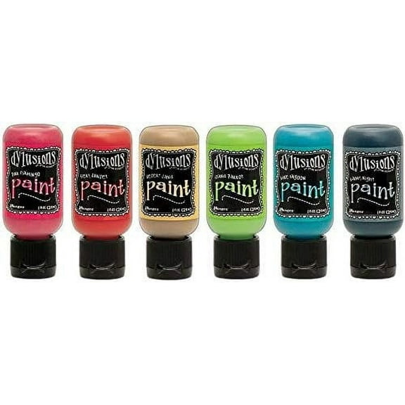 Dyan Reaveley's Dylusions Paint - January 2020 Colors - 6 Flip Cap Bottles
