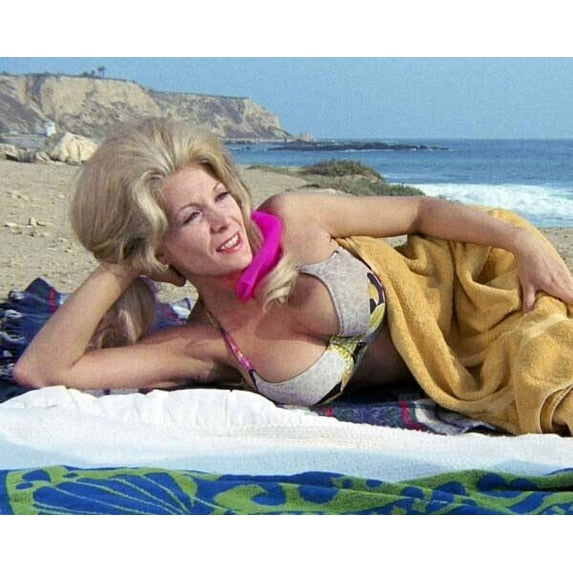 Dyanne Thorne busty in bikini lying on beach 1971 Point of Terror 8x10 photo