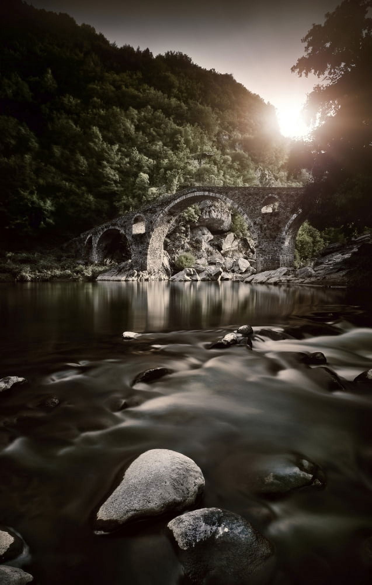 Dyavolski most arch bridge in the Rhodope Mountains Ardino Bulgaria Canvas Art - Evgeny KuklevStocktrek Images (23 x 36)
