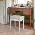 thumbnail image 1 of Dycanpo 16'' Upholstered Makeup Vanity stool, Vintage Tufted Ottoman Bench, Linen and White, 1 of 7