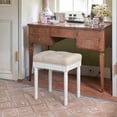 thumbnail image 1 of Dycanpo 16" Vintage Vanity Stool, Button Tufted Upholstered, Solid Wood Legs, Linen White, 1 of 8