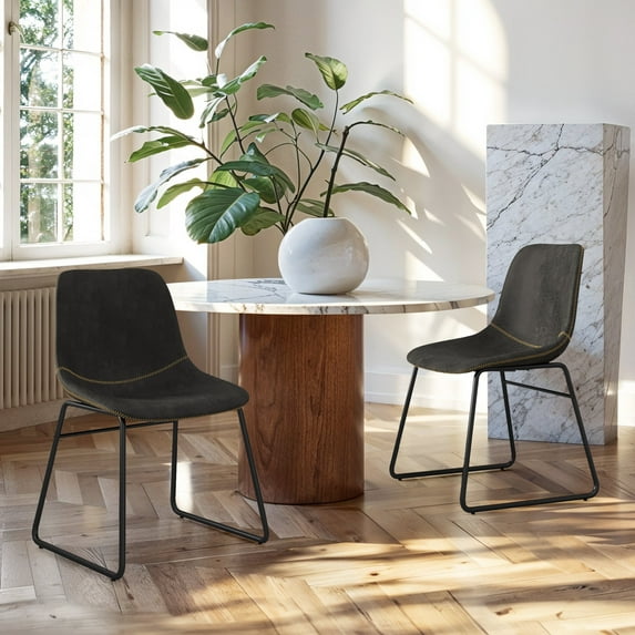 Dycanpo 18'' Counter Height Bar Stools Set of 2 with Back for Home Kitchen Island, Black