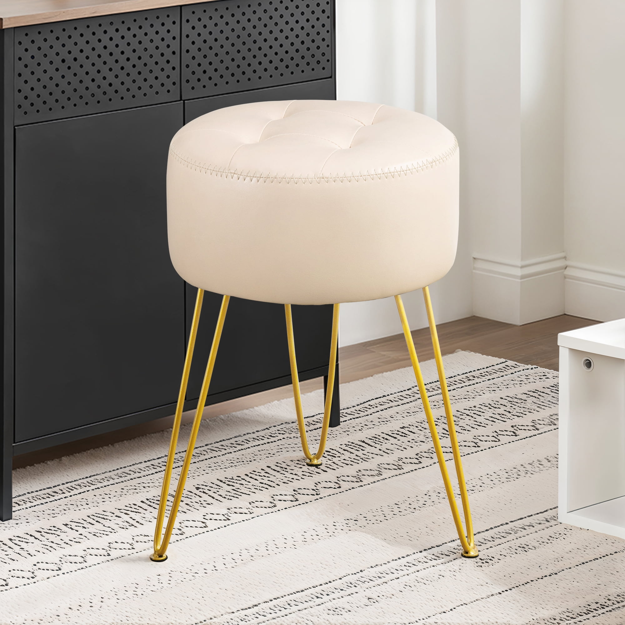 Faux leather vanity stool hotsell