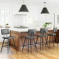 thumbnail image 1 of Dycanpo 24.5" Counter Height Bar Stools Set of 4, Faux Leather Upholstered Barstools, Gray, 1 of 9
