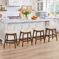 thumbnail image 1 of Dycanpo 24'' Counter Height Bar Stools Set of 4,Saddle Seat Bar Stools for Kitchen Dining,Linen, 1 of 10