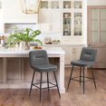 thumbnail image 1 of Dycanpo 24”H Bar Stools Set of 2, Double-Layer Upholstered, for Home Kitchen, Gray, 1 of 7
