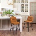 thumbnail image 1 of Dycanpo 24”H Bar Stools Set of 2, Double-Layer Upholstered, for Home Kitchen, Whiskey Brown, 1 of 7