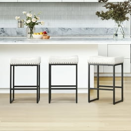 JUSTLET Swivel Counter Height Bar Stools Set of 2 Morden Upholstered Dining Barstools with Back for Kitchen Tiffany Walmart