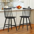 thumbnail image 1 of Dycanpo 24'' Swivel Wooden Bar Stools Set of 2,Counter Height Bar Stools with Backrest for Kitchen,Black, 1 of 8