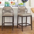 thumbnail image 1 of Dycanpo 26.5''H Counter Height Bar Stools Set of 2, Boho-Style Rattan Chairs - Black, 1 of 7