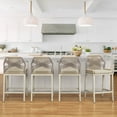 thumbnail image 1 of Dycanpo 26.5''H Counter Height Bar Stools Set of 4, Boho-Style Rattan Chairs - Cream, 1 of 7