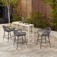 thumbnail image 1 of Dycanpo 26.8" Outdoor Bar Stools Set of 3, Boho Rattan Counter Height Chair with Woven Rope, Slate Gray, 1 of 9