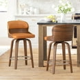 Dycanpo 26”Bar Stools Swivel, Wood Counter Height Bar Stools Set of 2