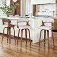 thumbnail image 1 of Dycanpo 26”Bar Stools Swivel, Wood Counter Height Bar Stools Set of 3 for Home Kitchen, White, 1 of 6