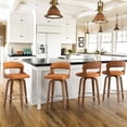 thumbnail image 1 of Dycanpo 26”Bar Stools Swivel, Wood Counter Height Bar Stools Set of 4 for Kitchen Island, Brown, 1 of 6