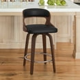 thumbnail image 1 of Dycanpo 26”Bar Stools Swivel, Wood Counter Height Bar Stools for Kitchen Island, Black, 1 of 6