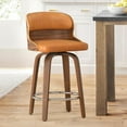 thumbnail image 1 of Dycanpo 26”Bar Stools Swivel, Wood Counter Height Bar Stools for Kitchen, Island, Brown, 1 of 7