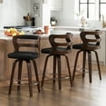 thumbnail image 1 of Dycanpo 26" Counter Height Bar Stools Set of 3, Swivel Counter Stools with Back for Kitchen Island, Black, 1 of 9