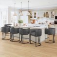 thumbnail image 1 of Dycanpo 26'' Counter Height Bar Stools Set of 6 with Backrest and Arms,Faux Leather (Dark Gray-Black), 1 of 7