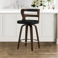 thumbnail image 1 of Dycanpo 26" Counter Height Bar Stools, Swivel Counter Stools with Back for Kitchen Island, Black, 1 of 10