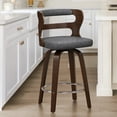 thumbnail image 1 of Dycanpo 26" Counter Height Bar Stools, Swivel Counter Stools with Back for Kitchen Island, Dark Gray, 1 of 11