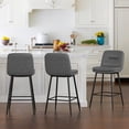 thumbnail image 1 of Dycanpo 26”H Bar Stools Set of 3, Double-Layer Upholstered, for Home Kitchen, Grey, 1 of 7