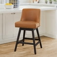 thumbnail image 1 of Dycanpo 26''H Swivel Bar Stools with Back Faux Leather for Home Kitchen Island, Brown, 1 of 9