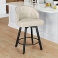 thumbnail image 1 of Dycanpo 26''H Swivel Counter Height Bar Stools with Backs Dining Chair for Home Kitchen, Linen, 1 of 12