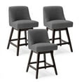 thumbnail image 1 of Dycanpo 26''H Swivel Counter Stools Set of 3 with Back Linen Fabric for Home Kitchen Island, Gray, 1 of 9