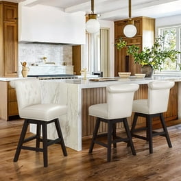 Dycanpo 26 Bar Stools Swivel Walnut Counter Height Bar Stools Set of 3 for Home Bar Black Walmart