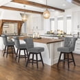 thumbnail image 1 of Dycanpo 26" Swivel Bar Stools Set of 4 with Back & Footrest, Counter Stools for Kitchen ,Gray-Faux Leather, 1 of 11