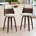 thumbnail image 1 of Dycanpo 26'' Swivel Counter Height Bar Stools Set of 2 with Backs, Wooden for Home Kitchen, White, 1 of 10