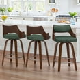 thumbnail image 1 of Dycanpo 26'' Swivel Counter Height Bar Stools Set of 3,Mid-Century Wooden Barstools with Backs for Kitchen Restaurant,Green, 1 of 8