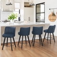 thumbnail image 1 of Dycanpo 26" Counter Height Bar Stools with Back Set of 4, Faux Leather Upholstery for Kitchen, Blue, 1 of 10
