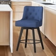 thumbnail image 1 of Dycanpo 26" Tall Counter Height Bar Stools with Back Linen Fabric Upholstered for Home Kitchen, Navy, 1 of 12